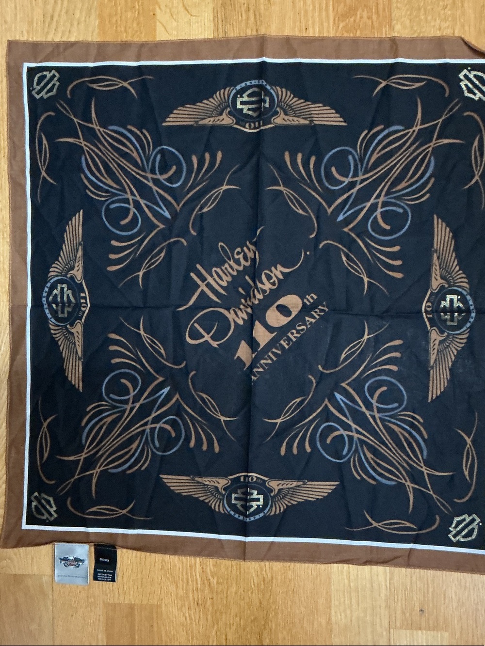 Harley-Davidson Black, Brown & Blue 110th Anniversary Bandana